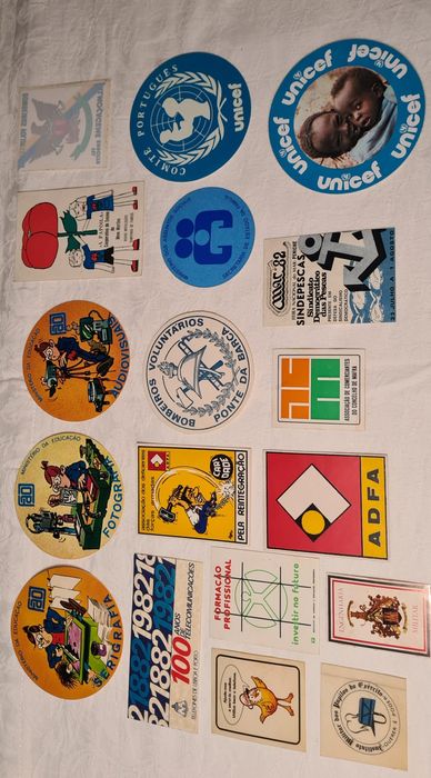Autocolantes de marcas portuguesas e estrangeiras. Decada de 70/80/90.
