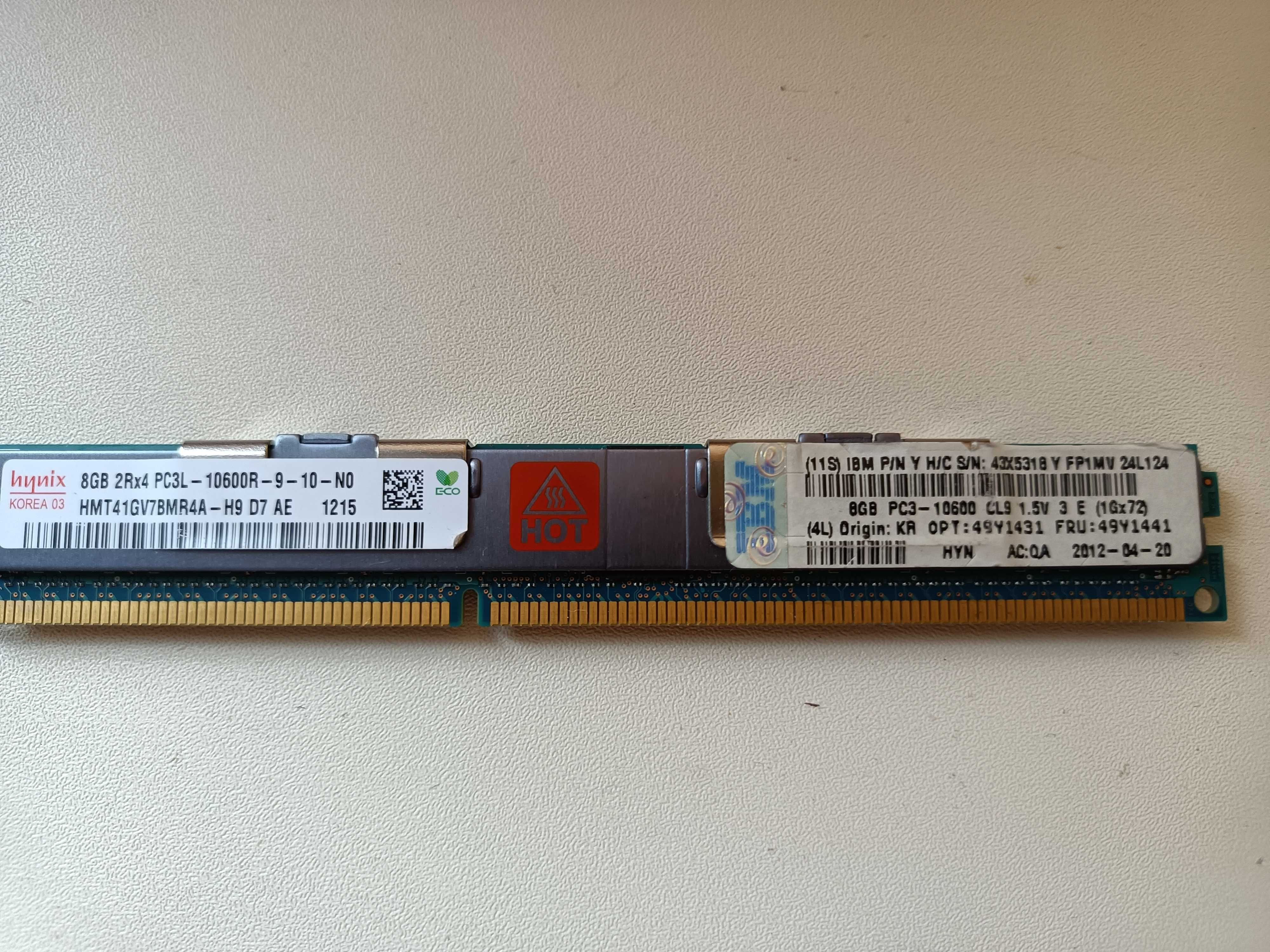 8GB DDR3L 1333MHz Hynix 10600R PC3L REG ECC RAM