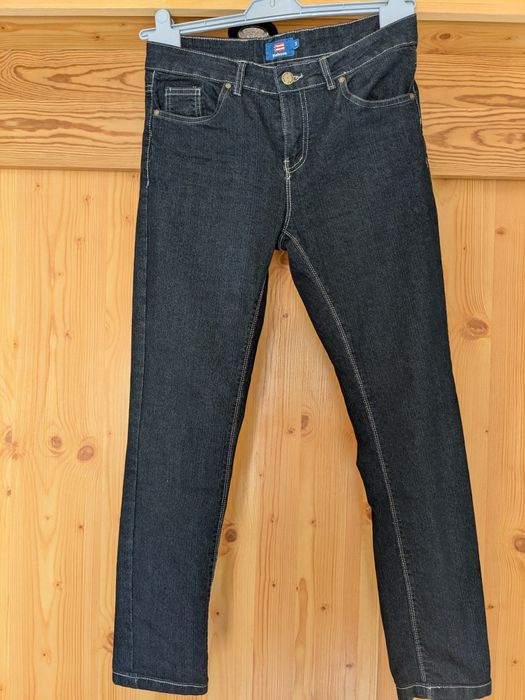 Jeansy damskie M Spodnie lycra granatowe