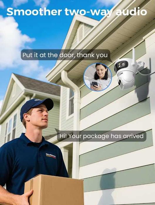 Уличная камера видеонаблюдения 12МП 6K WIFI три объектива iCSee