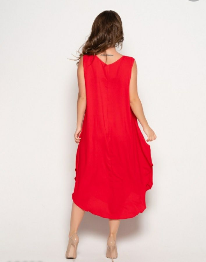 Красноне платье Червона (алый) , сарафан, красное летнее платье.