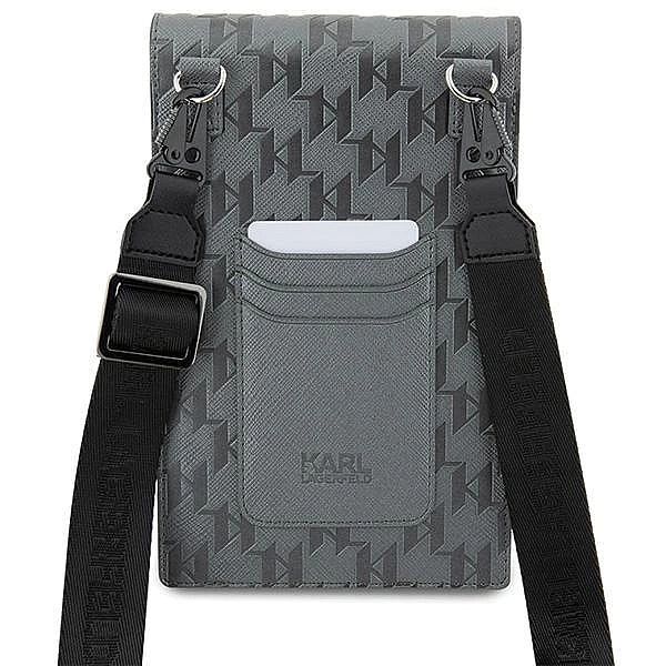 Torebka Karl Lagerfeld Saffiano Monogram Choupette - srebrna