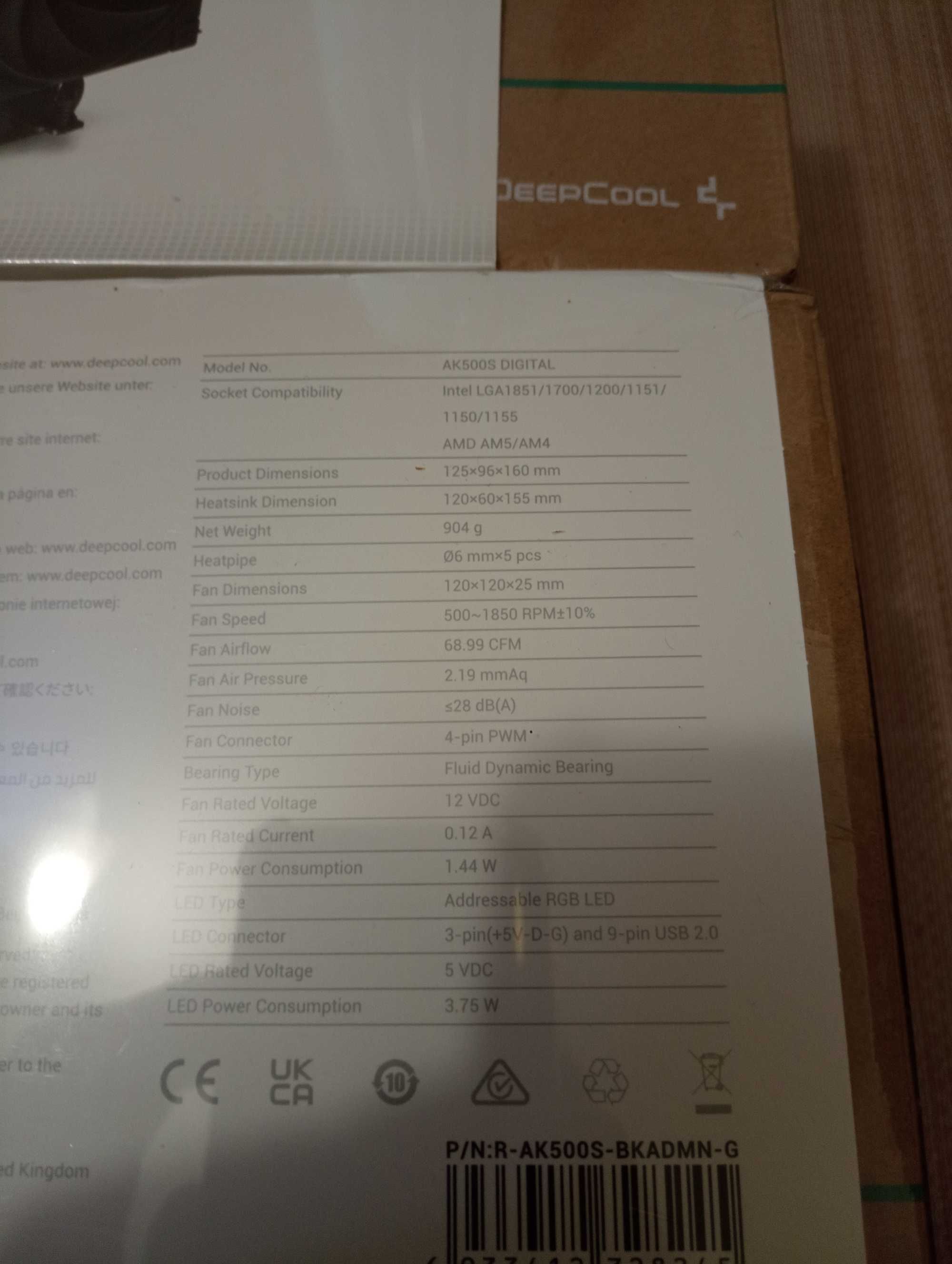 Кулер DeepCool AK 500s Digital Black та інші
