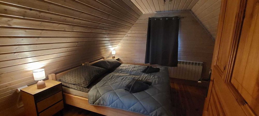 Domek drewniany na Mazurach do wynajęcia - sauna, balia !!