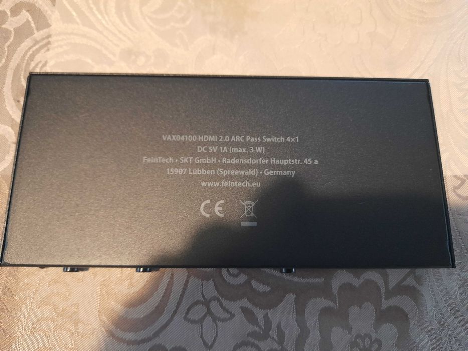 FeinTech VAX04100 Przełącznik HDMI 2.0 4K HDR 18Gbit/s HDCP 2.2 Dolby