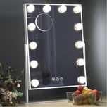 Nowe lustro Hollywood do makijażu,obrotowe 12 lamp LED, dotyk 30x41 cm