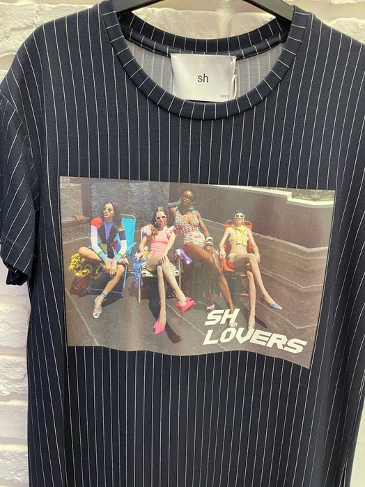 Платье футболка Сильвиан Хич Silvian Heach синее в полоску Италия