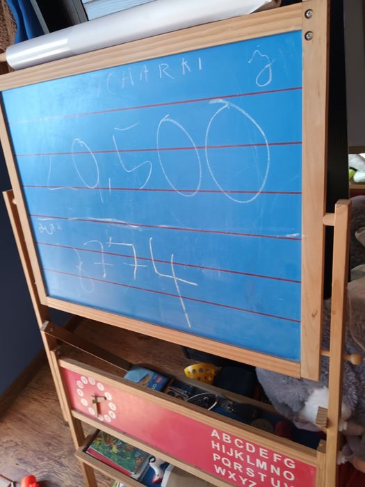 Tablica edukacyjna magnetyczna i kredowa zegar cyfry!