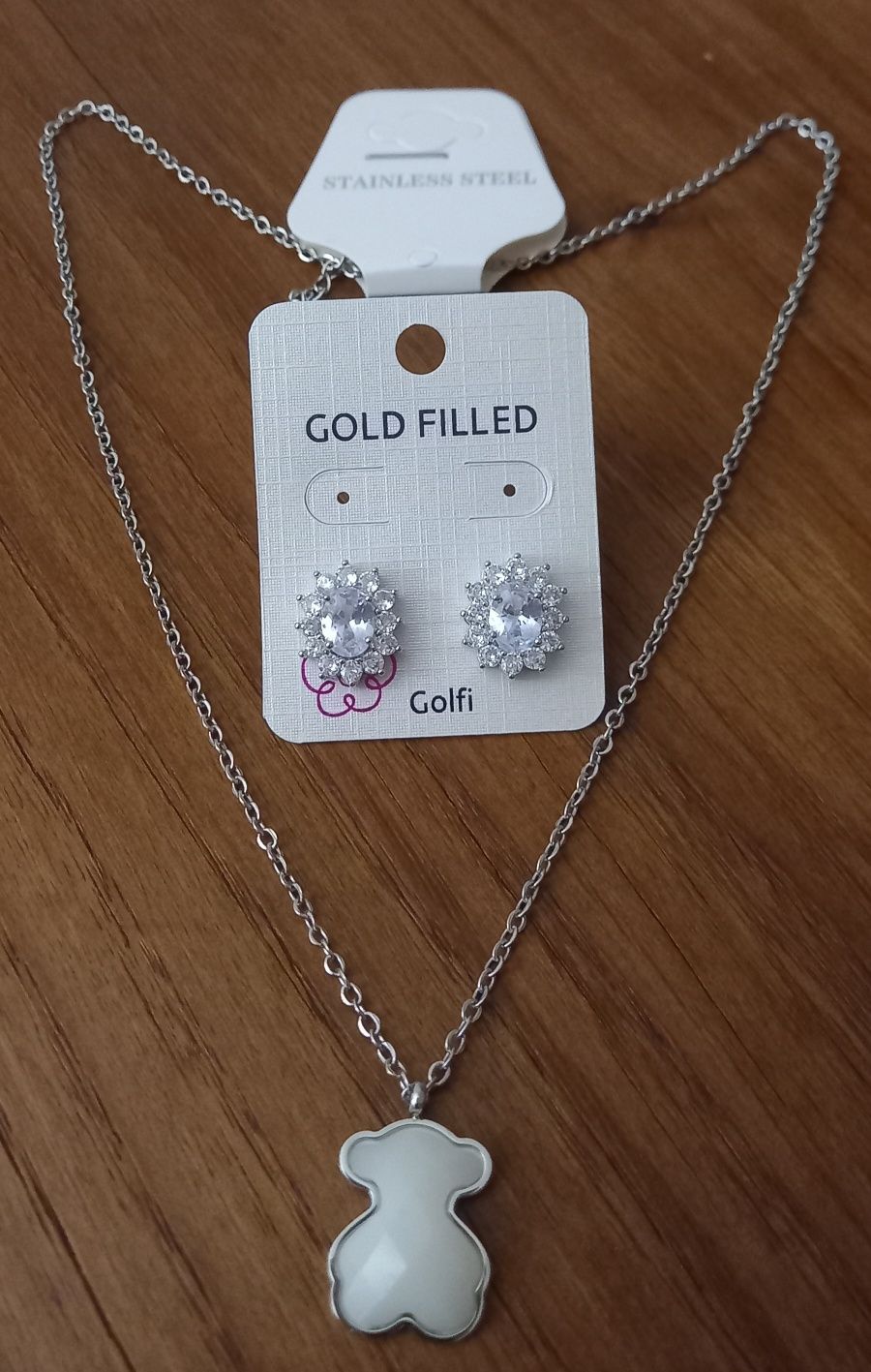 Conjunto de Fio em Aço + Brincos - Novos