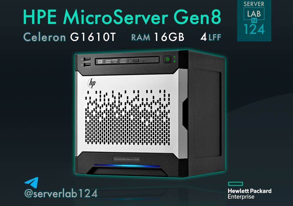Мікро сервер HP MicroServer G8 4LFF / Celeron G1610T / 16GB