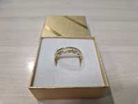Nowy złoty pierścionek damski z cyrkonami Bvlgari PR 585