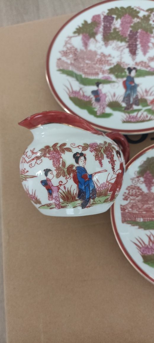 Zestaw deserowy oryginalna chińska porcelana kpl.