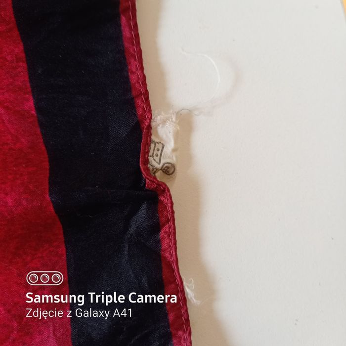 Apaszka, chusta czerwono czarna. Naturalny jedwab. Vintage.