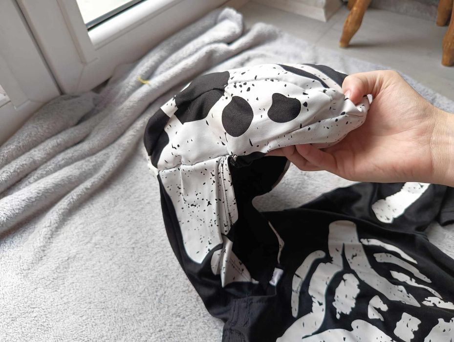 Strój karnawałowy, przebranie halloween, kostium kościotrup Dino 92 98