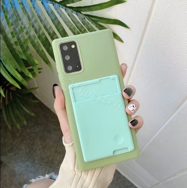 Etui z kieszonką Samsung S21 plus zielony silikonowy Plus szkło