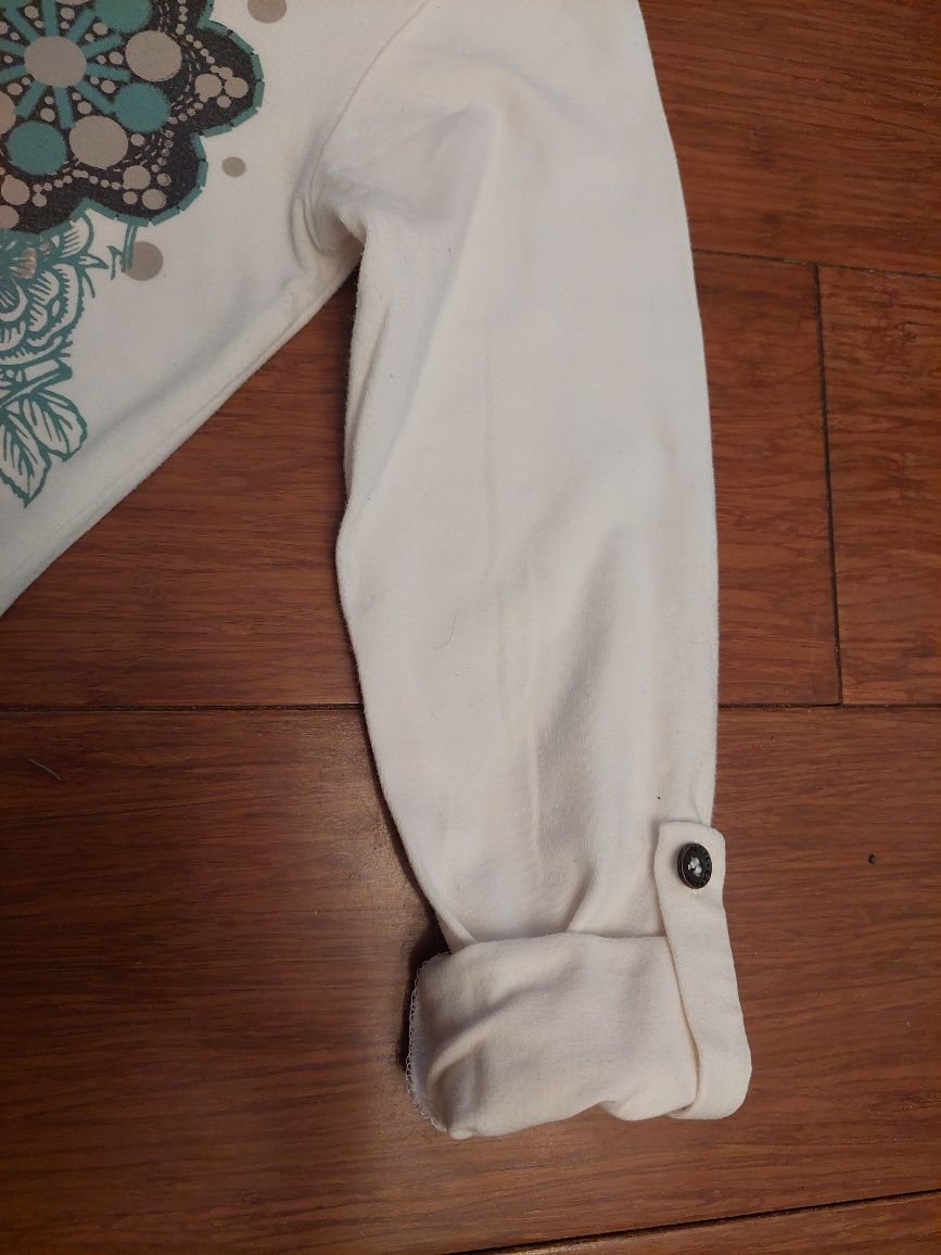 Bawełniana bluzka z długim rękawem,  podwijane rękawy,  146 cm