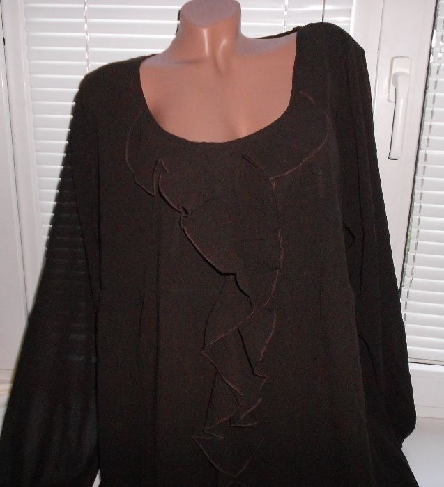 коричневая шифоновая блузка 62 размер