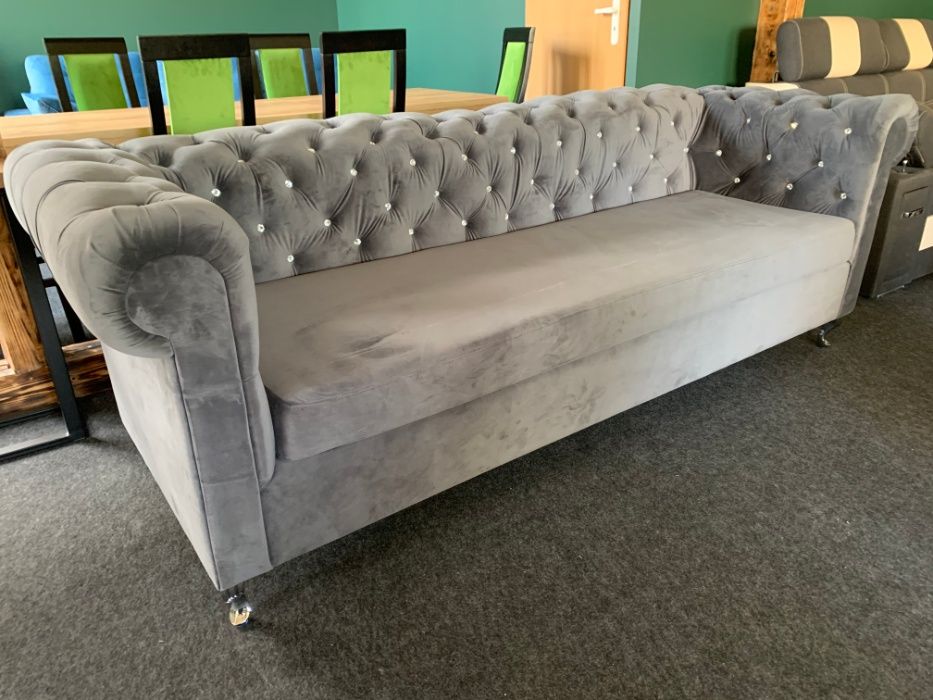 Chesterfield Sofa z funkcją spania na wymiar