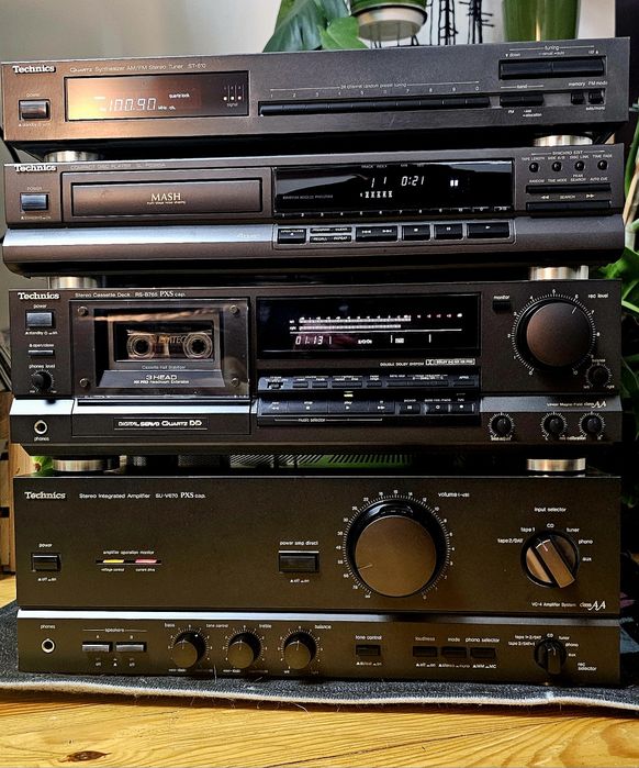 Technics SU-VX670PXS, RS-B765, SL-PG340A, ST-610 wieża-idealny stan