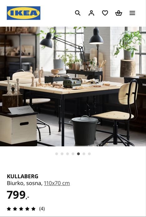 Stół biurko drewniane kullaberg Ikea drewno