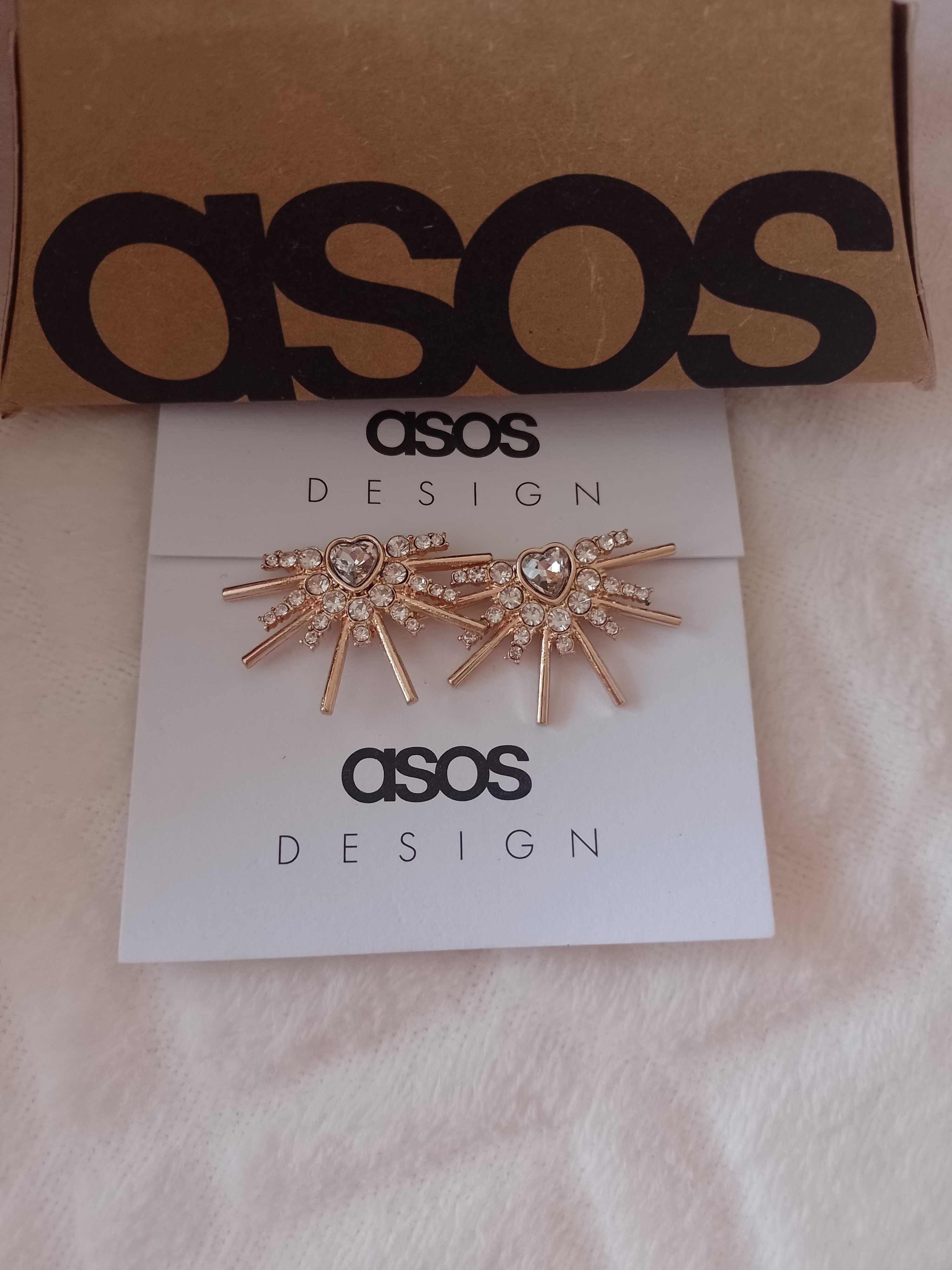 ASOS/ Bogato zdobione kolczyki, serca z Londynu, NOWE