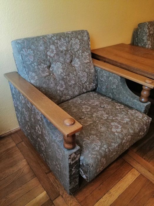 Wypoczynek Dębowy => Sofa+ 2 Fotele
