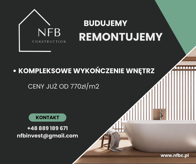 Usługi remontowo budowlane. Solidnie i terminowo! Umowa, gwarancja!