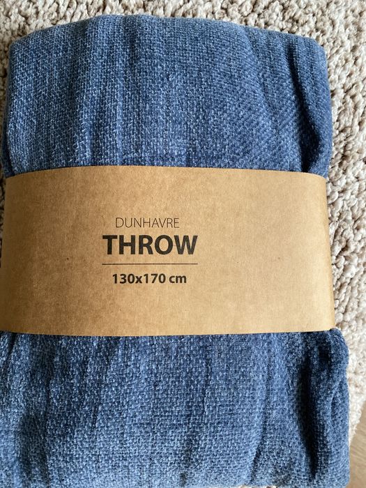 Плед з юска колір денім