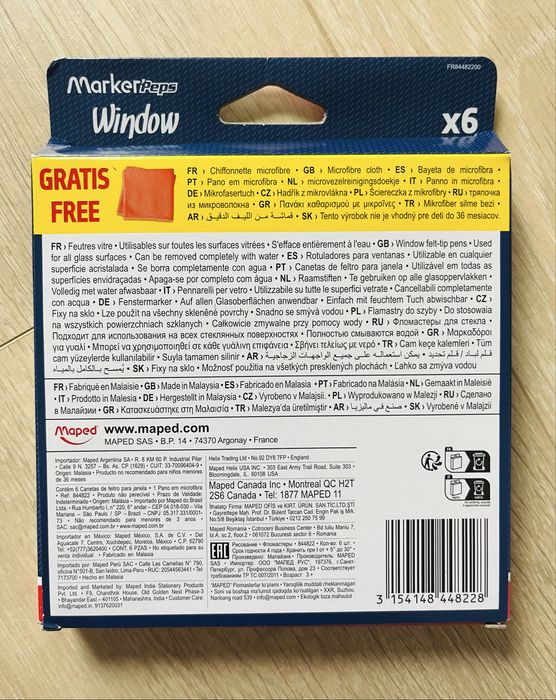 NOWE Kolorowe flamastry do szyb 6 szt Maped