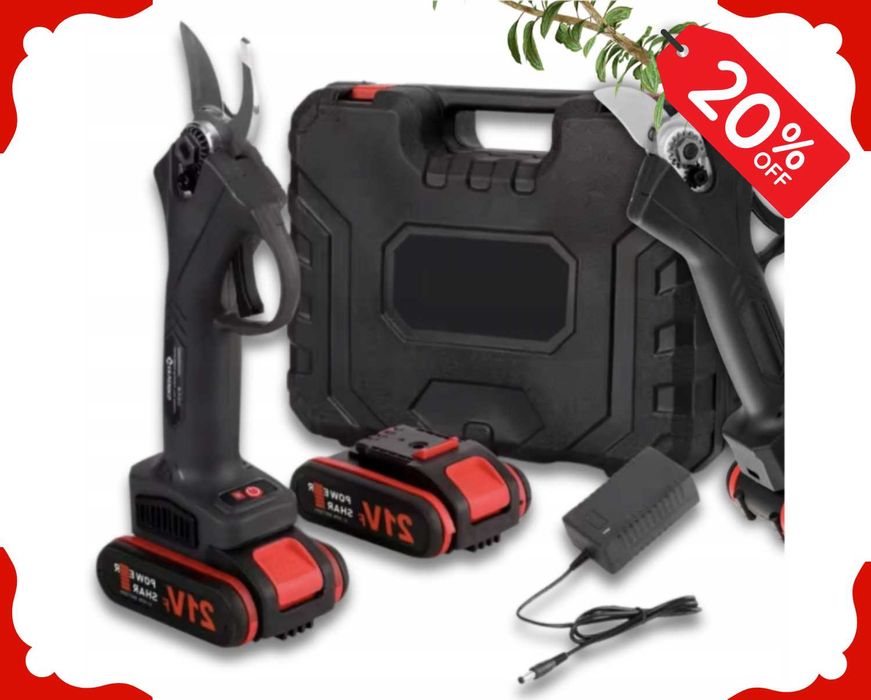 Nowy SEKATOR Ogrodowy Akumulatorowy Nożyce Elektryczne XXL (-20%)