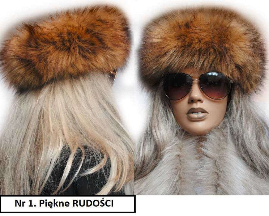 Zimowa OPASKA FUTRZANA jak czapka do kurtki
