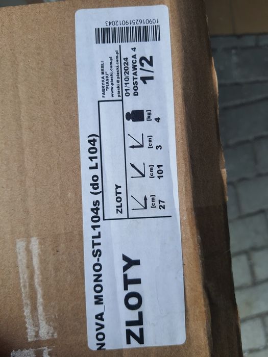 Złoty stelaż do ławy NOVA / MONO STL104s – NOWY w kartonie
