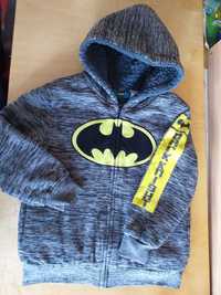 Bluza ocieplana z kapturem BATMAN rozm.110-116 cm.