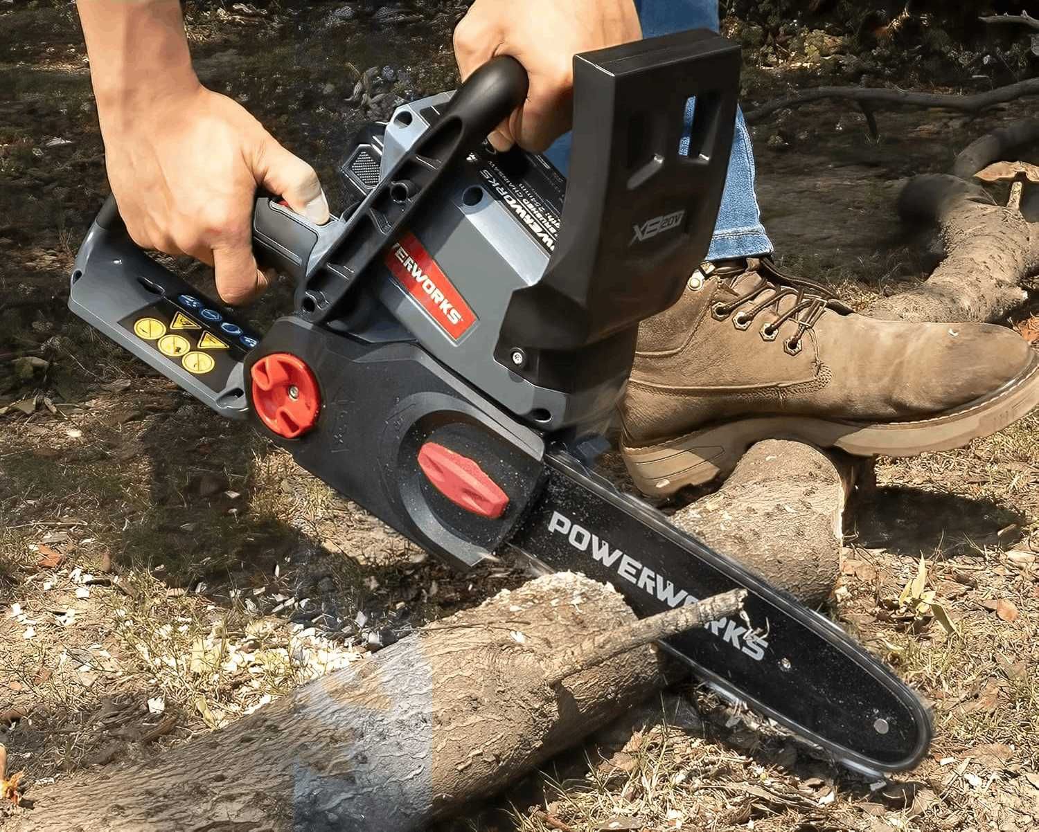Piła Łańcuchowa Akumulatorowa 25CM 20V 2Ah Zbiornik Oleju POWERWORKS