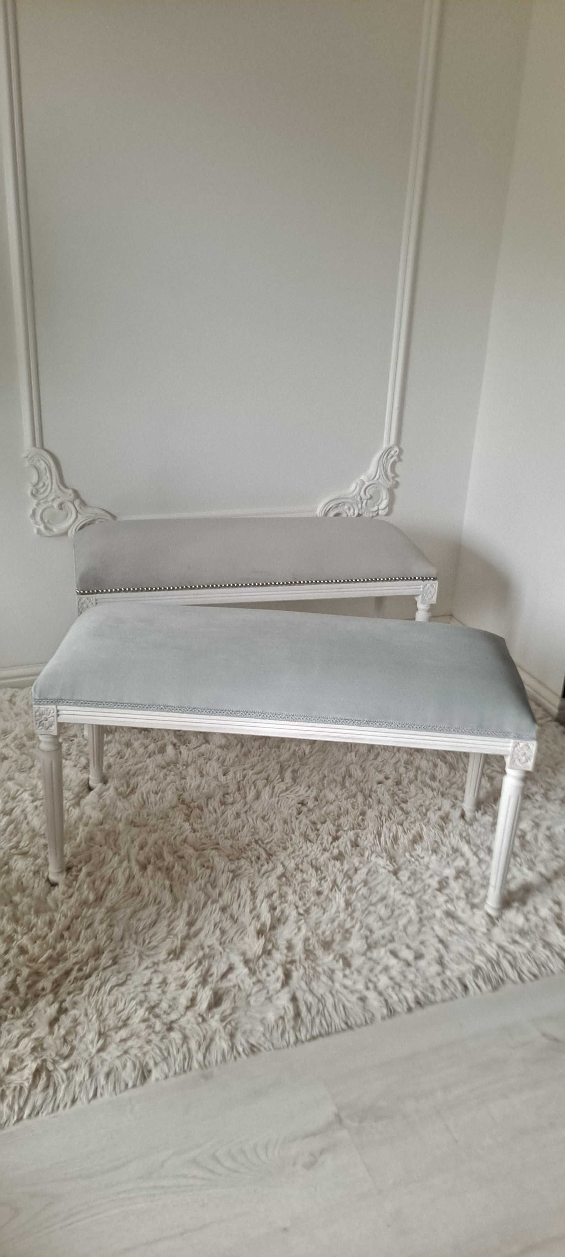 Stylowa pufa, ławeczka, siedzisko Ludwik, Shabby Chic, Medalion, Prowa
