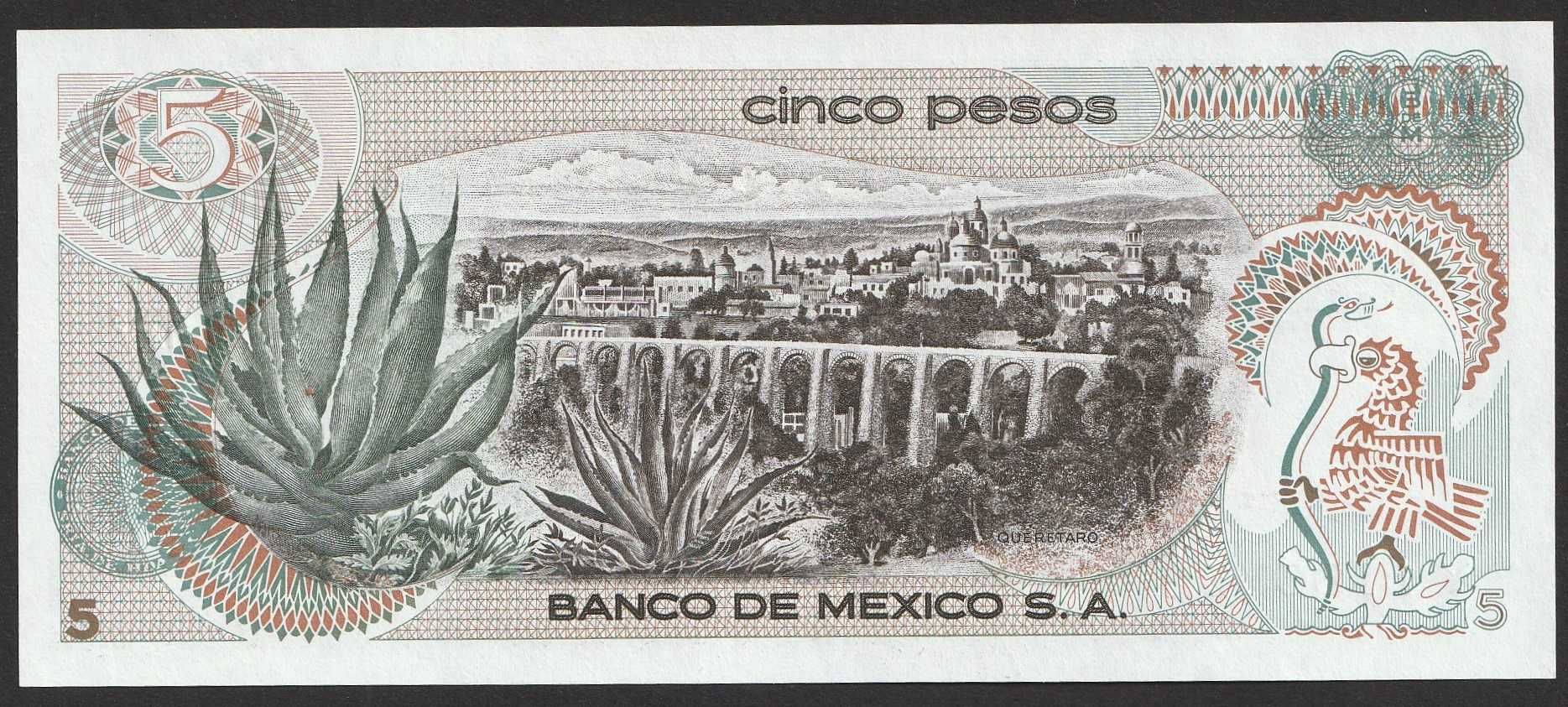 Meksyk 5 pesos 1972 - stan UNC