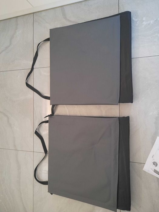 Składane maty plażowe kempingowe , 2 szt., stal i tkanina, szare