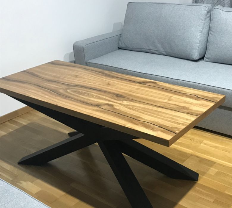 Nowoczesny i porządny stolik kawowy dąb LOFT pająk - jak nowy!