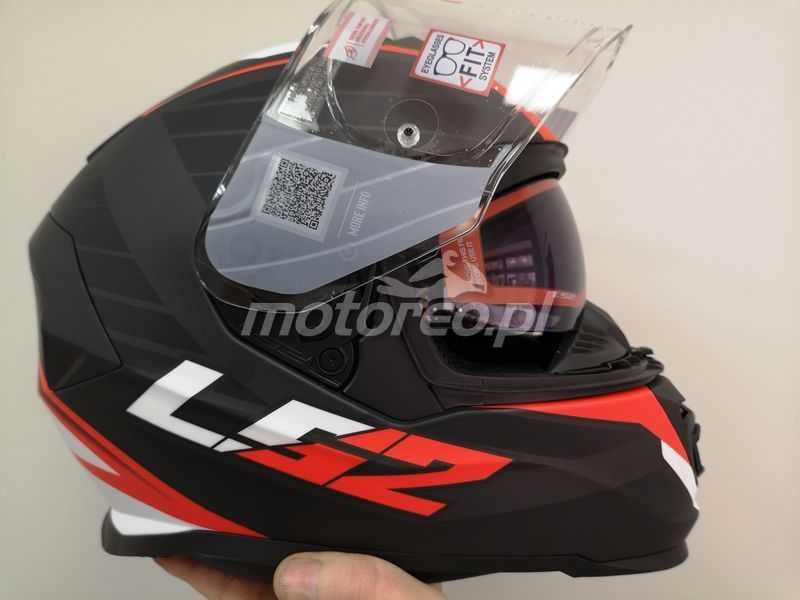 HIT! Kask z Blendą i Pinlockiem LS2 FF800 Storm 2 NERVE Mat Black Red