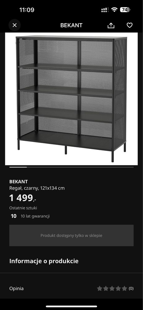 Regał ikea bekant