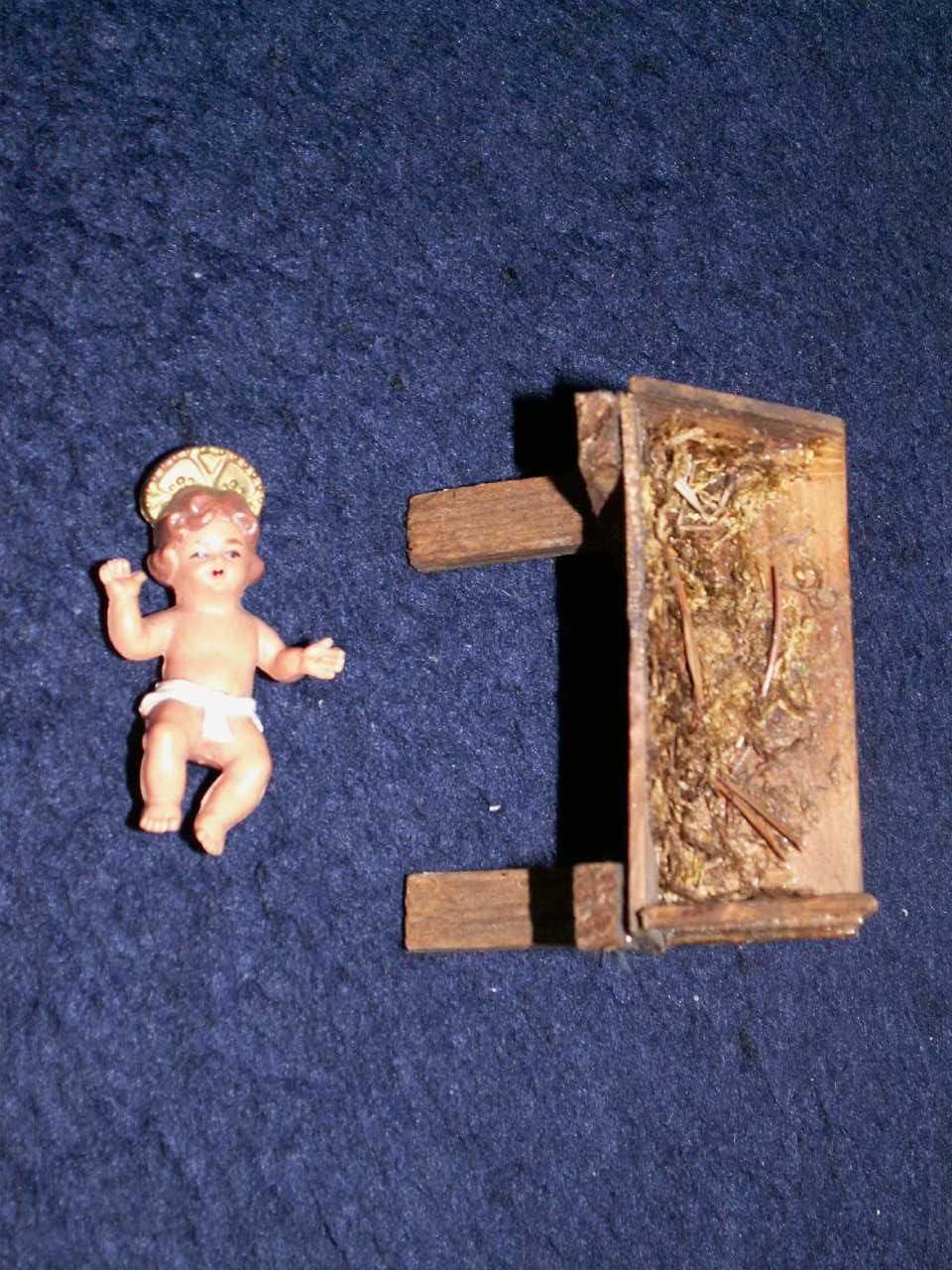 Rodzina święta do szopki - Stare figurki z masy papierowej - Pap mâché