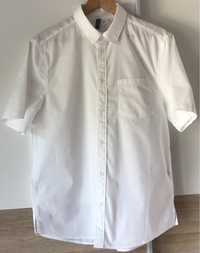 Біла сорочка з коротким рукавом/ рубашка H&М L/XL