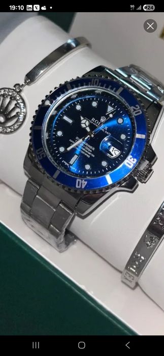 Conjunto relogio + pulseiras