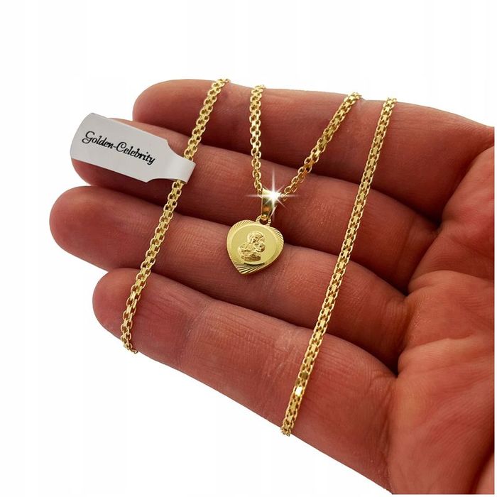 Prezent Chrzest Dla Dziewczynki Piękny Złoty Naszyjnik Bismark + Dedyk