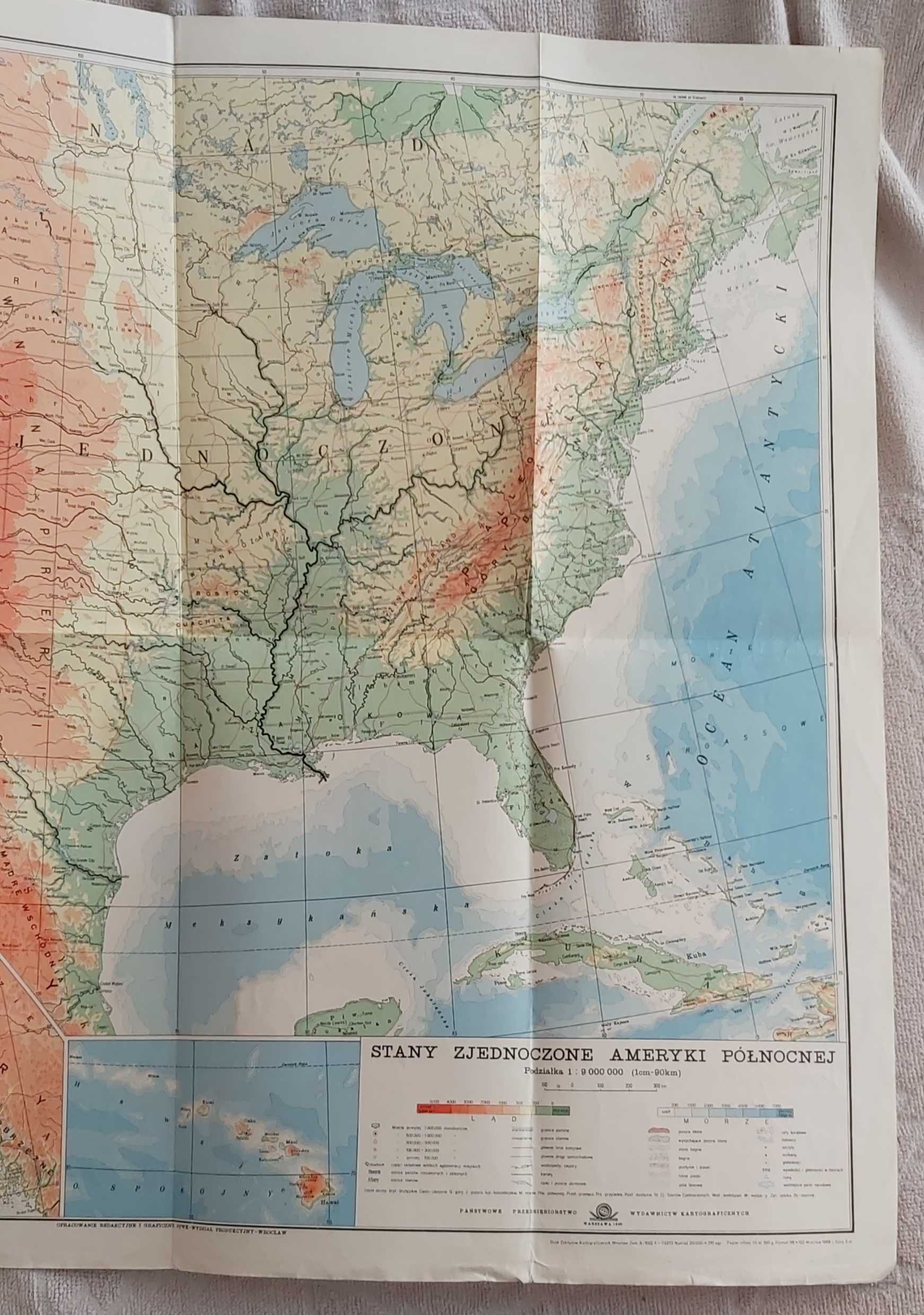 Mapa USA z 1966 r