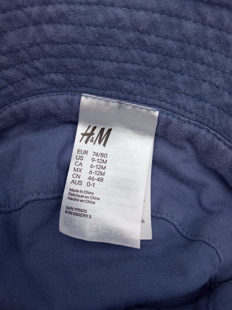 Kapelusz czapka wiązana niemowlęca H&M r.74/80
