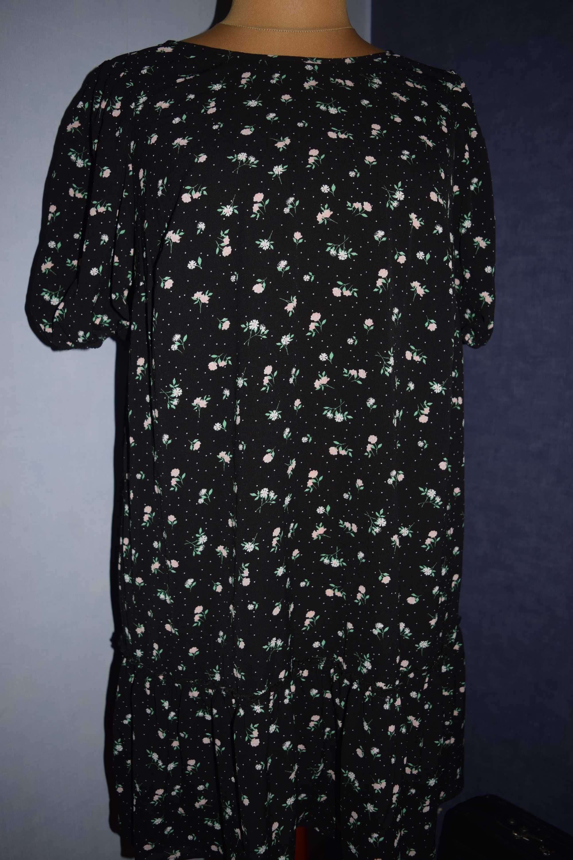 H & M Piękna sukienka letnia w kwiaty prawie nowa_44