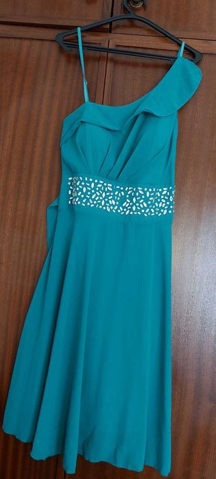 Vestido azul marinho brilhante