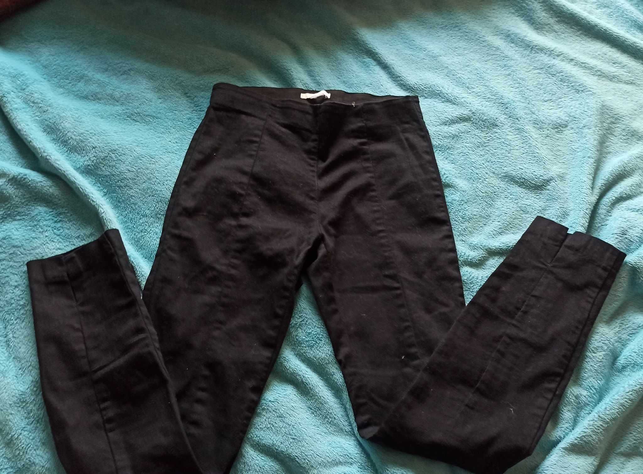 czarne spodnie H&M tregginsy rozm S z elastanem