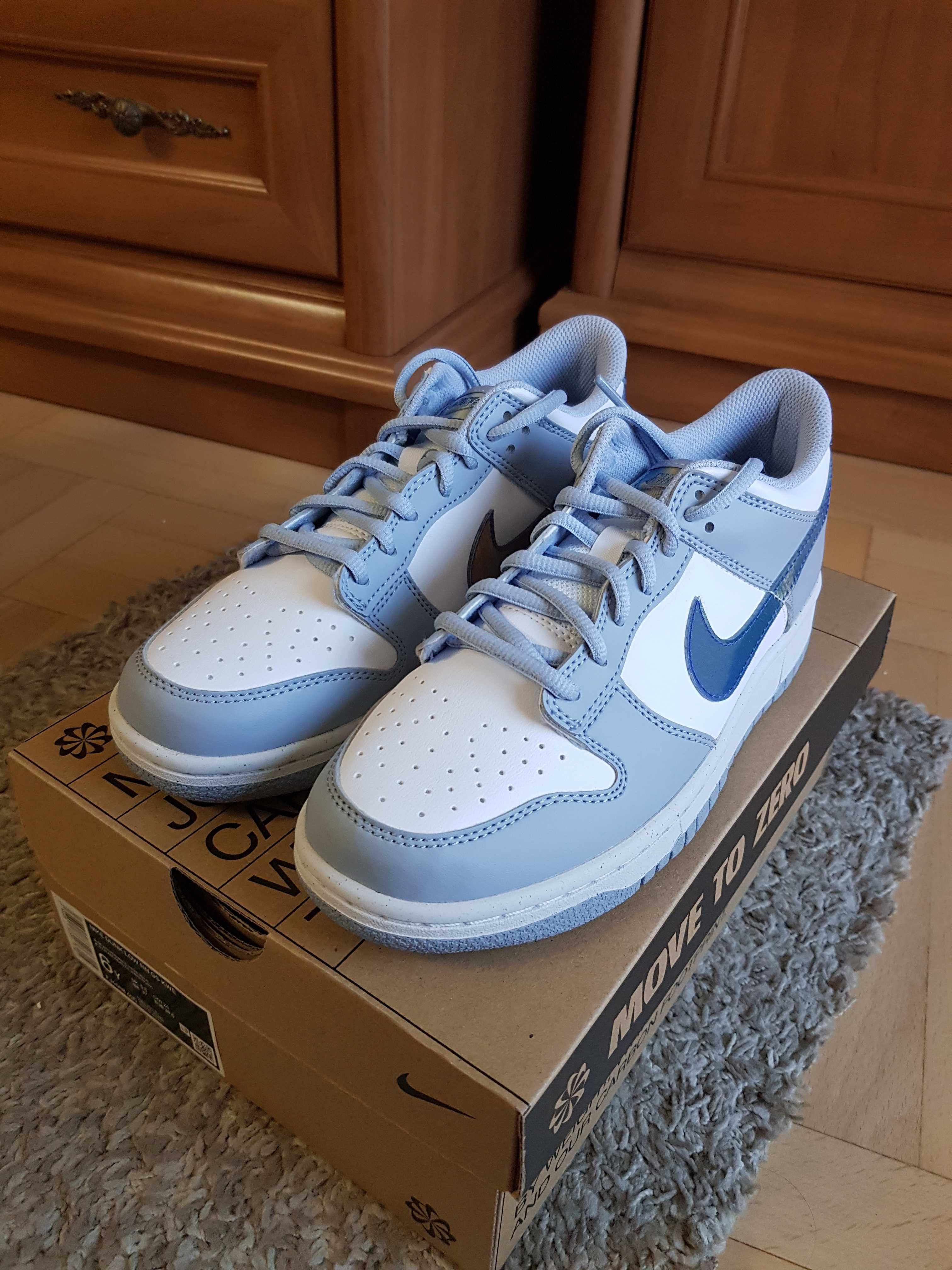 Nike 38,5-6Yus dunk low nexy blue whisper nowe og box białe niebieskie